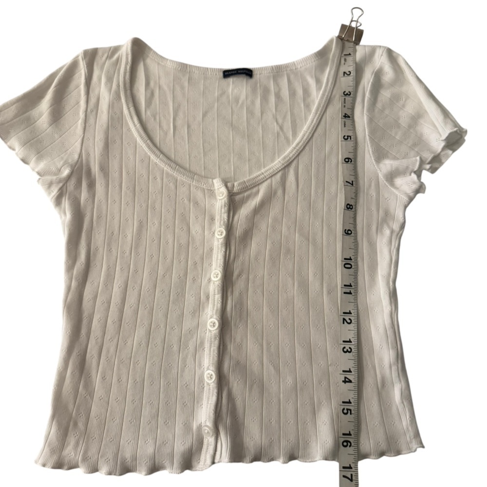 Brandy Melville women's pointelle cotton crop top size 5 - Picture 5 of 9
